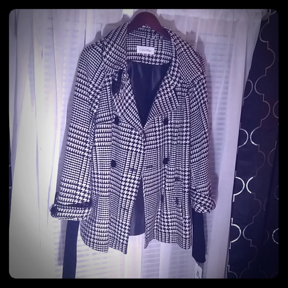 Houndstooth Pea Jacket